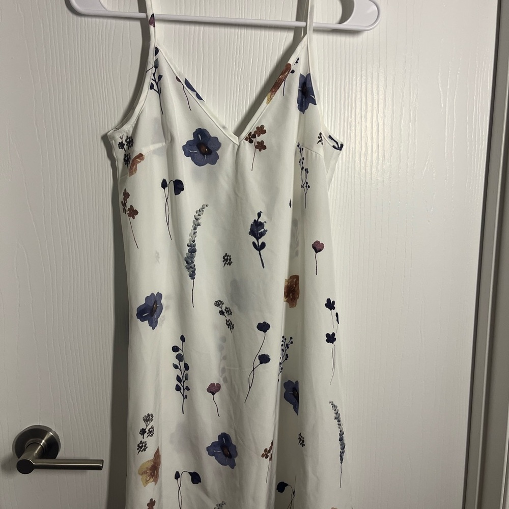 Floral Print White Dress